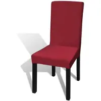 vidaXL 6 st Stoelhoes stretch recht bordeaux
