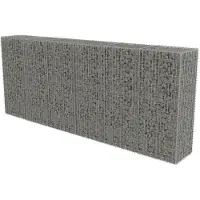 vidaXL Schanskorfmuur met deksels 300x50x150 cm gegalvaniseerd staal