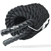 Matchu Sports Battle rope - Zwart - Gewoven polyester | Crossfit rope