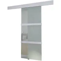 vidaXL Schuifdeur 178 cm glas en aluminium zilverkleurig