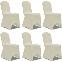 vidaXL Stoelhoes Stretch Crème (6 stuks)