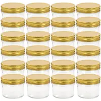 vidaXL Jampotten met goudkleurige deksels 24 st 110 ml glas