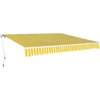 vidaXL Luifel handmatig uittrekbaar 400 cm geel/wit