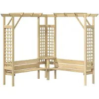 vidaXL Hoekpergola met bank, gemaakt van geïmpregneerd grenenhout