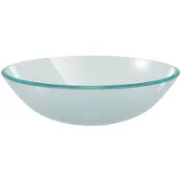 vidaXL Wasbak gehard glas 42 cm matglas