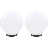 vidaXL LED-bollampen 2 st rond 25 cm PMMA
