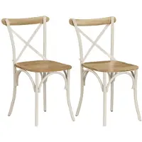 vidaXL Kruisstoelen 2 st massief mangohout wit