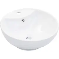 vidaXL Wastafel met overloop 46,5x18 cm keramiek wit