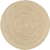 vidaXL Vloerkleed handgemaakt met spiraal ontwerp 90 cm jute wit