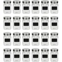 vidaXL Opbergpotten met stickers 24 st 300 ml