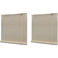 vidaXL Rolgordijnen 2 st 120x160 cm bamboe natuurlijk