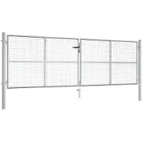 vidaXL Tuinpoort gegalvaniseerd staal 400x125 cm zilver