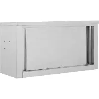 vidaXL Keukenbovenkast met schuifdeuren 90x40x50 cm roestvrij staal