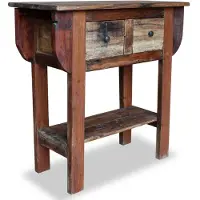 vidaXL Wandtafel 80x35x80 cm gemengd gerecycled hout
