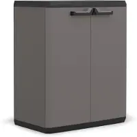 Keter Più Opbergkast - 1 plank - Afsluitbaar - 39x68x83cm - Donkergrijs/Zwart