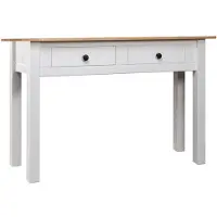vidaXL Wandtafel Panama Range 110x40x72 cm massief grenenhout wit