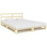 vidaXL Bedframe pallet massief grenenhout 160x200 cm
