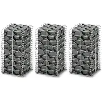 vidaXL 3-delige Schanskorfset 25x25x50 cm gegalvaniseerd draad