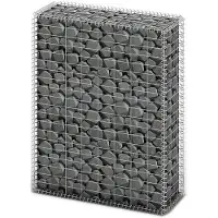 vidaXL Schanskorf met deksels 100x80x30 cm gegalvaniseerd draad