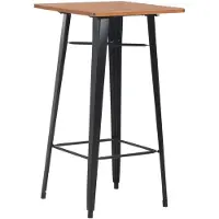 vidaXL Bartafel 60x60x108 cm massief grenenhout staal zwart