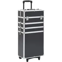 vidaXL Make-up trolley aluminium zwart