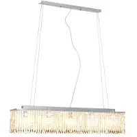 vidaXL Plafondlamp met kristallen kralen 104 cm zilverkleurig