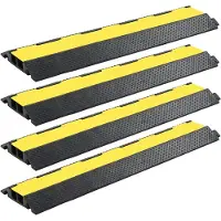 vidaXL Kabelbeschermer drempels 2 tunnels 101,5 cm rubber 4 st
