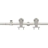 vidaXL - Schuifdeur - onderdelenset - 183 - cm - roestvrij - staal - zilverkleurig
