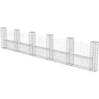vidaXL Gabion mand U-vormig 570x20x100 cm staal
