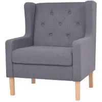 vidaXL Fauteuil stof grijs