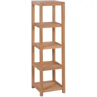 vidaXL Badkamer opbergrek 4-laags 42x42x165 cm massief teakhout