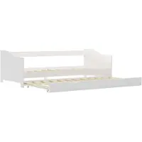 vidaXL Bedbank uittrekbaar grenenhout wit 90x200 cm