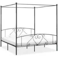 vidaXL Hemelbedframe metaal grijs 200x200 cm