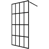 vidaXL Inloopdouchewand 118x190 cm transparant gehard glas