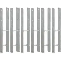 vidaXL Grondankers 6 st 9x6x60 cm gegalvaniseerd staal zilverkleurig