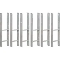 vidaXL Grondankers 6 st 14x6x60 cm gegalvaniseerd staal zilverkleurig