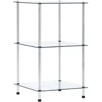 vidaXL Kastje 3-laags 40x40x67 cm gehard glas transparant
