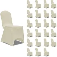 vidaXL Stoelhoezen stretch 24 st crème