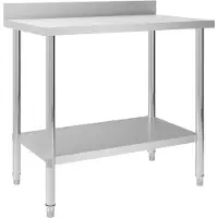 vidaXL Keukenwerktafel met spatscherm 100x60x93 cm roestvrij staal