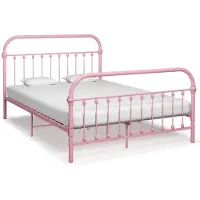 vidaXL Bedframe metaal roze 120x200 cm