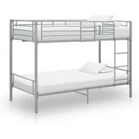 vidaXL Stapelbed metaal grijs 90x200 cm