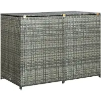 vidaXL Containerberging dubbel 148x77x111 cm poly rattan antraciet