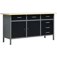 vidaXL Werkbank 160x60x85 cm staal zwart