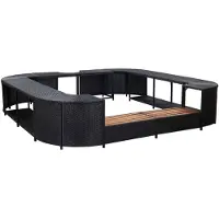 vidaXL Spa-ombouw vierkant 268x268x55 cm poly rattan zwart