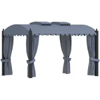 vidaXL Tonnelle avec rideaux 3x4 m Anthracite Acier