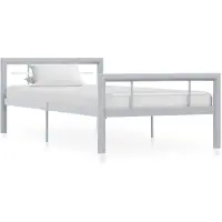 vidaXL Bedframe, grijs en wit, metaal, 100 x 200 cm