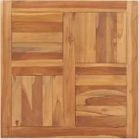 vidaXL Tafelblad 70x70x2,5 cm massief teakhout