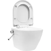 vidaXL Hangend toilet randloos met bidetfunctie keramiek wit