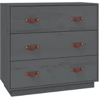 vidaXL Dressoir 80x40x75 cm massief grenenhout grijs