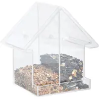 Best for birds Raamdecoratie vogel voeder silo dubbel 15 cm - Vogel voedersilo